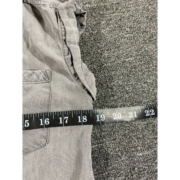 Zachs Girlfriend Button Up Shirt Womens Medium Gray Sleeveless Blouse Ladies M - Picture 4 of 11